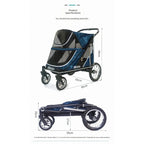 Spacious Durable Pet Stroller for Large Dogs & Multiple Cats — Outdoor Walking & Jogging Travel Cart