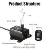 Mini Brushless Submersible Water Pump (DC5V, Ultra-Quiet, Fountain & Aquarium)