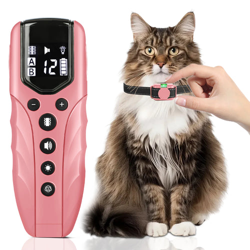 No-Shock Vibrating Cat Training Collar — 2000ft Remote, Rechargeable