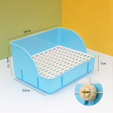Rabbit Corner Litter Box — Removable Grid Tray with Splash Guard