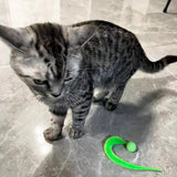Fluffy Tail Bouncy Cat Teaser Ball — Elastic Bounce Mimics Prey