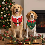 Christmas Tie-On Dog Bandana (Red & Green, Adjustable)
