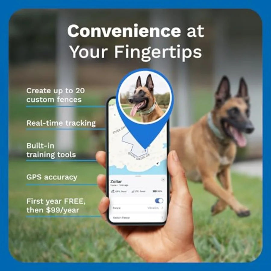 Waterproof GPS Dog Fence Tracking Collar for Medium & Large Dogs