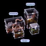 Acrylic Reptile Breeding Box — Magnetic Anti-Escape Feeding Cage