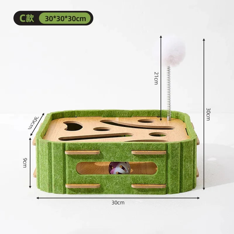 Interactive Cat Puzzle Maze Box — Hole-Digging Ball Game with Bell