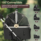 4-Wheel Pet Stroller with Detachable Carrier (Foldable, 50 lbs)