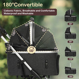 4-Wheel Pet Stroller with Detachable Carrier (Foldable, 50 lbs)