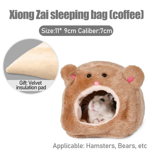 Hanging Cage House Bed — Warm Linen Nest for Guinea Pigs & Hamsters