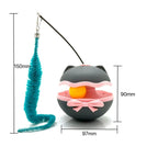 Electric Tumbler Cat Toy with Feather Stick — Self-Rolling Teaser