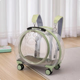Pet Carrier with Wheels Transparent Pet Carrier Suitcase Hard-Sided Cats, Small Dogs, Travel, Airport, Professional Visits