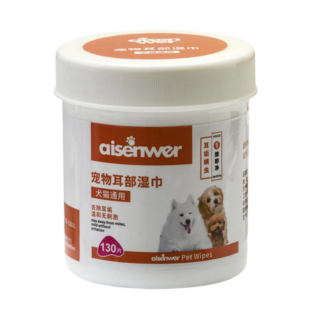 130-Count Pet Eye & Ear Wipes — Aloe Extract Cleaning Wipes for Dogs & Cats