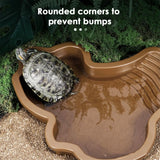 Reptile Bathing Pool with Ramp — Slip-Proof Soaking Tub for Turtles & Bearded Dragons
