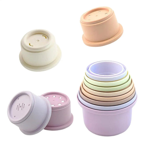 8-Piece Stacking Cups Toy — Foraging Enrichment for Rabbits & Small Pets
