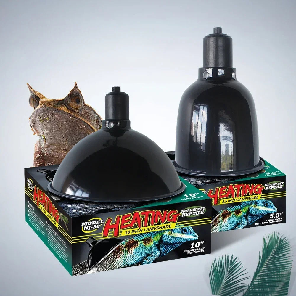 Deep Dome Reptile Lamp Fixture — Anti-Scald Protective Shade, 5.5"–10"