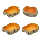 Decorative Resin Rock Water Bowl — Natural-Look Reptile Feeder