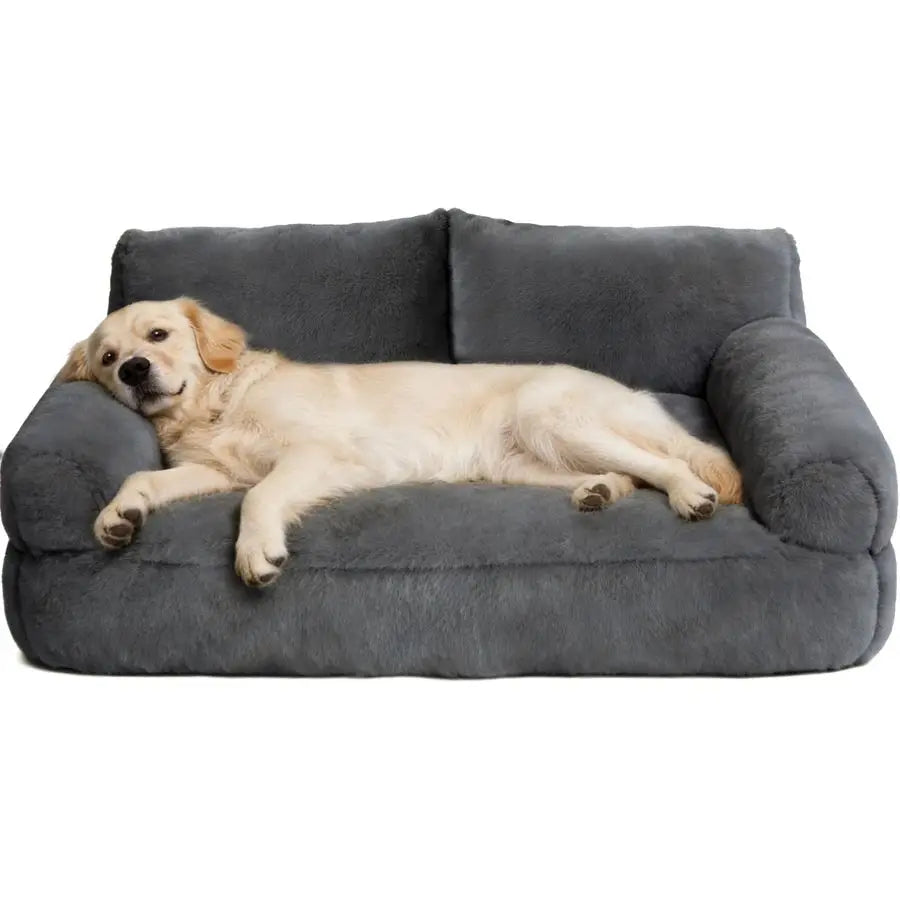 Plush Cat & Dog Couch Bed with Washable Cover