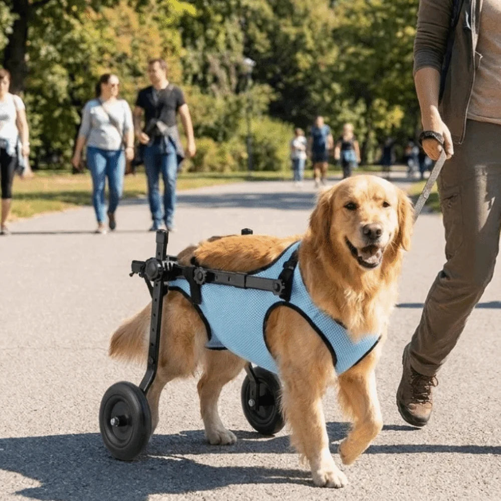 Adjustable Dog Wheelchair for Hind Leg Support & Rehabilitation