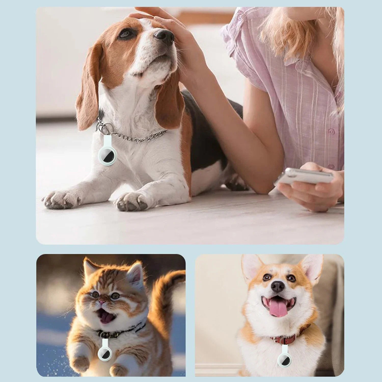 Bluetooth Pet GPS Tracker with Protective Case for Cats & Dogs - iOS & Android