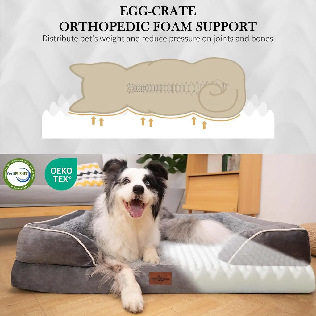 42x30in Orthopedic Dog Bed for Extra Large Dogs