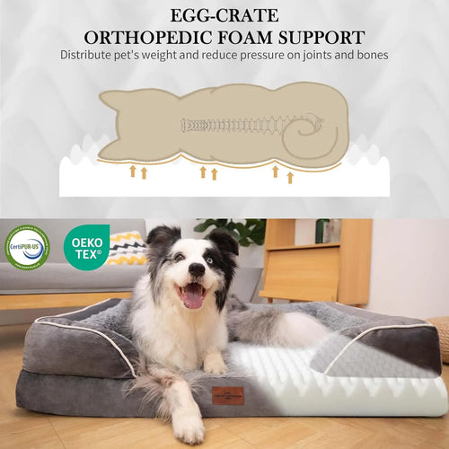 42x30in Orthopedic Dog Bed for Extra Large Dogs