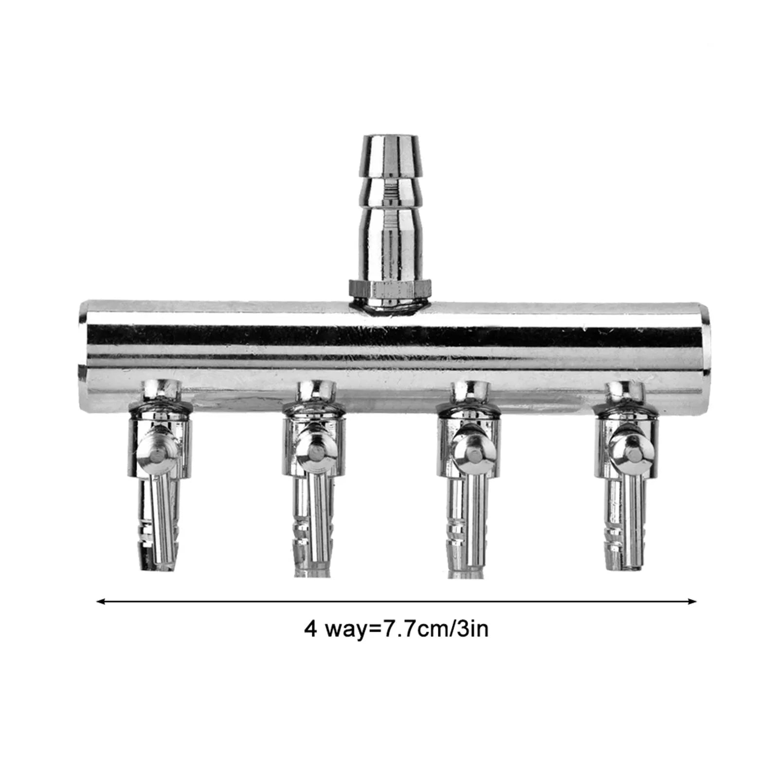 Stainless Steel Aquarium Air Flow Control Valve (8mm to 4mm, Splitter)