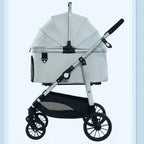 High-View Dog & Cat Stroller with Detachable Portable Carrier