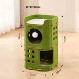 Multi-Layer Cylindrical Cat Castle with Play Holes