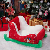 62cm Plush Christmas Sleigh Bed for Dogs & Cats (Washable)