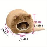 Plush Hamster Hideout Bed — Warm Winter Hut for Small Pets