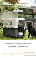 Large Airline-Approved PP Hard-Shell Pet Travel Crate & Portable Kennel for Cats & Dogs