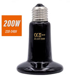 No-Light Ceramic Heat Lamp with Protective Cage — Scald-Safe Reptile Heater