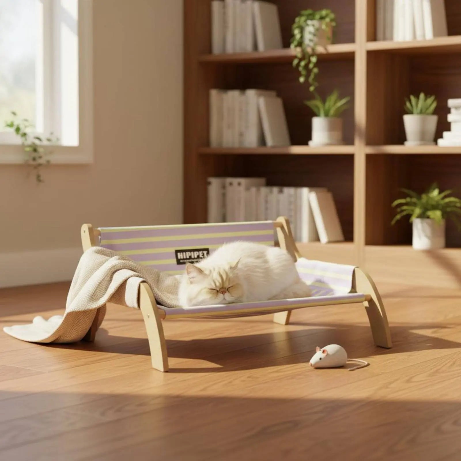 Elevated Wooden Pet Cot, Breathable & Moisture-Resistant