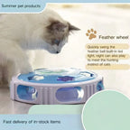 LED Cat Turntable Feather Toy — Auto-Rotating Light-Up Play