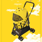 Separable Lightweight Foldable Pet Stroller Cart for Medium Dogs — Portable Outdoor Carrier