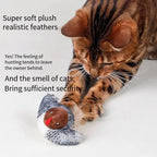 Flapping Wing Simulation Bird Cat Toy — Chirping Interactive Sparrow