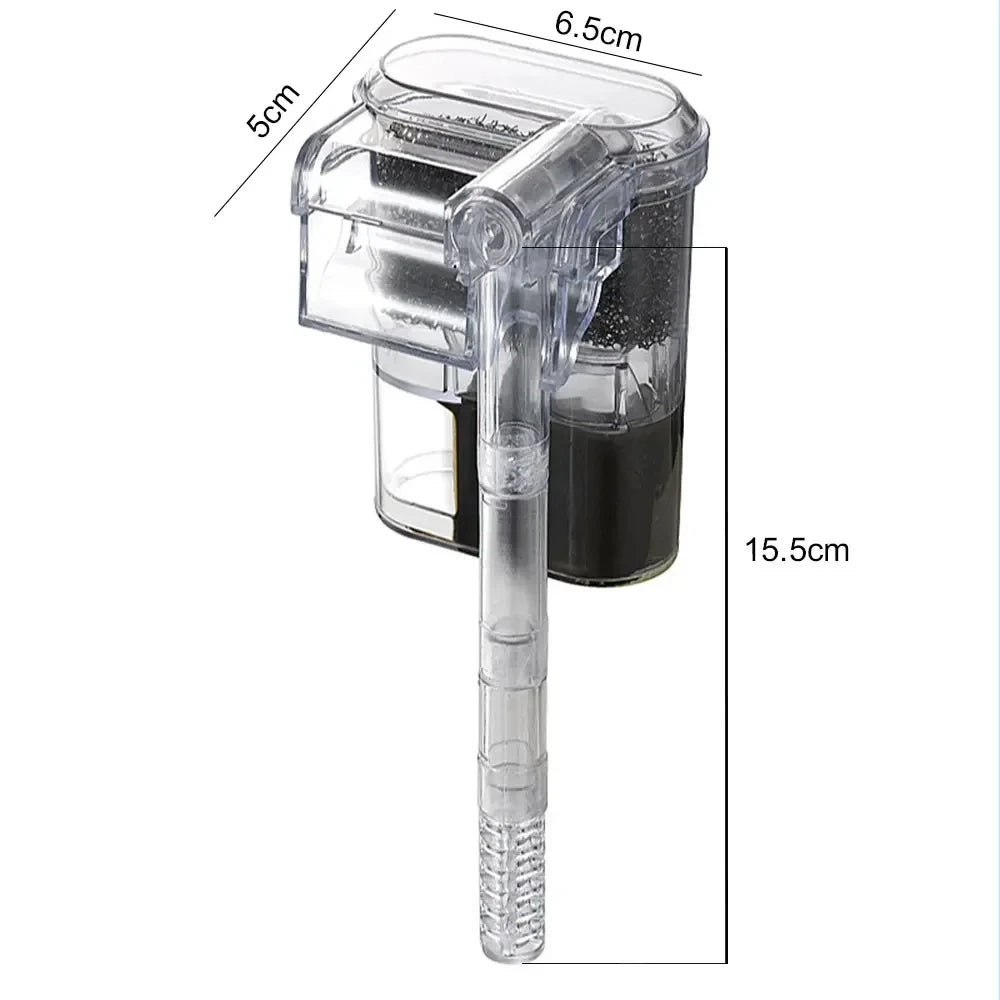 USB Mini Suspended Aquarium Filter (2.5W, 250L/H, Under 30cm Tanks)