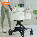 Foldable Detachable Double Pet Stroller for Two Dogs & Cats