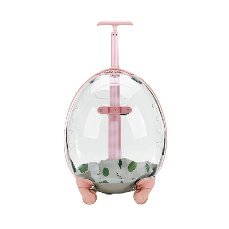 Transparent Large Capacity Handheld Pet Carrier & Portable Travel Cart for Cats & Dogs