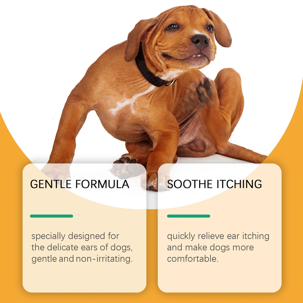 Pet Ear Cleaning Solution — Soothing Wash for Mites, Itching & Odor