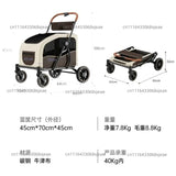 Medium and large dog multi-function pet cart travel cart portable foldable