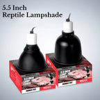 5.5in Reptile Lamp Dome with Ceramic Socket — Anti-Scald Shade for Terrariums
