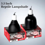 5.5in Reptile Lamp Dome with Ceramic Socket — Anti-Scald Shade for Terrariums