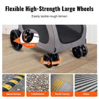 Heavy-Duty 4-Wheel Dog Carrier Stroller with Brakes — 160 lb Capacity Breathable Mesh Pet Travel Stroller