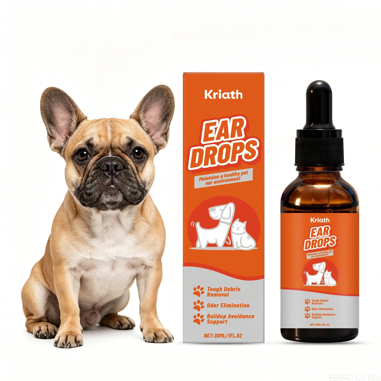 Gentle Ear Care Drops for Dogs & Cats — Earwax Remover & Anti-Fungal Cleanser