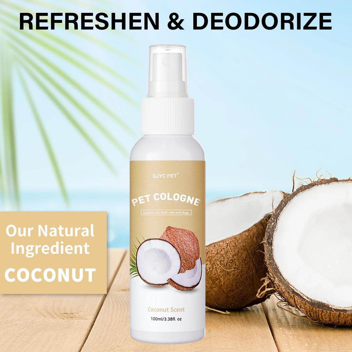 Coconut Pet Deodorizing Spray — Long-Lasting Dog Cologne, 100ml