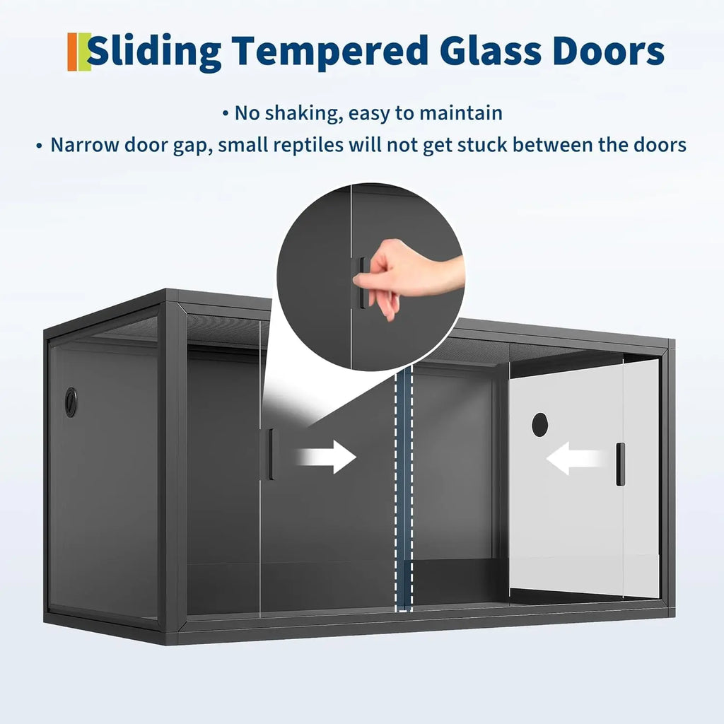 120 Gallon Front-Opening Glass Reptile Terrarium — For Bearded Dragons & Snakes