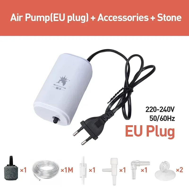 Ultra-Silent Aquarium Air Pump 3W Multi-Outlet Full Kit