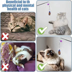 5/10-Pack Fly-Shape Teaser Stick Replacement Heads — Bell & Feather Cat Wand Attachments