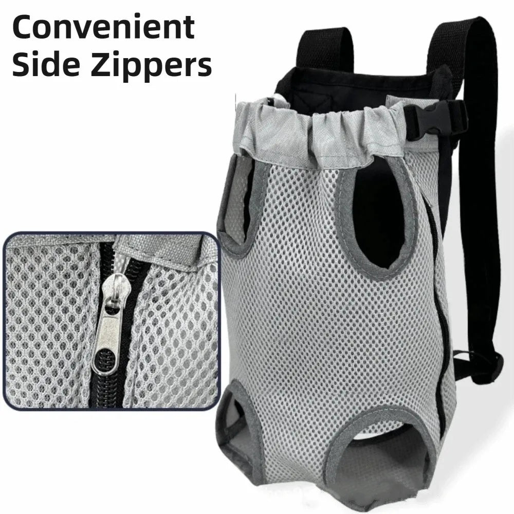 Lightweight Mesh Pet Front Carrier (Double Shoulder, Adjustable Strap)
