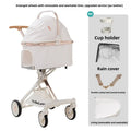 Luxury PU Leather Pet Stroller with Car Pet Basket for Cats & Dogs